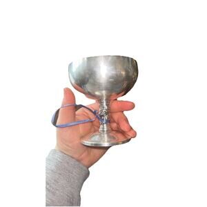 VINTAGE SET OF 4 PLATOR SILVER PLATE GOBLETS 4in MADE IN SPAIN EMBOSSED STEM